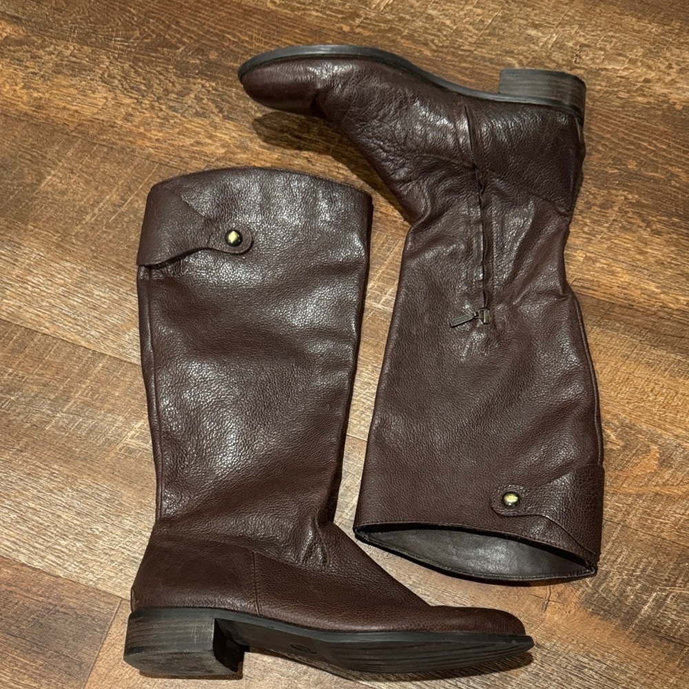 Quest Brown Leather Riding Boots | Side Zip | Size 9.5